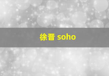 徐晋 soho